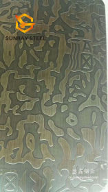 不锈钢青古铜拉丝蚀刻花纹板  青古铜自由纹不锈钢板 工厂直销